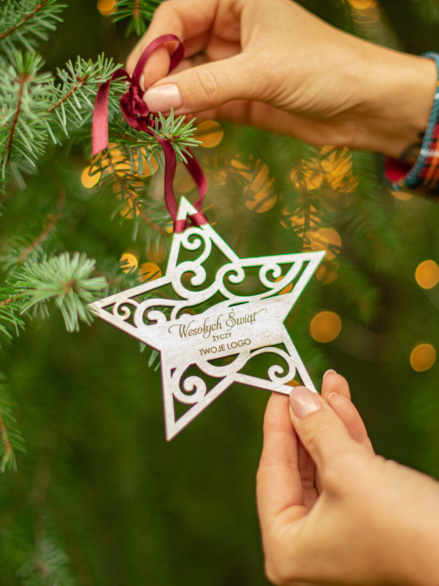 Prezenty oferta dla Firm Bombki ZAWIESZKI na choinkę Prezent Biznesowy Na Święta z Logo Złota Bombka z logo na choinkę Złote Lustro Zawieszka z Logo Firmy  0