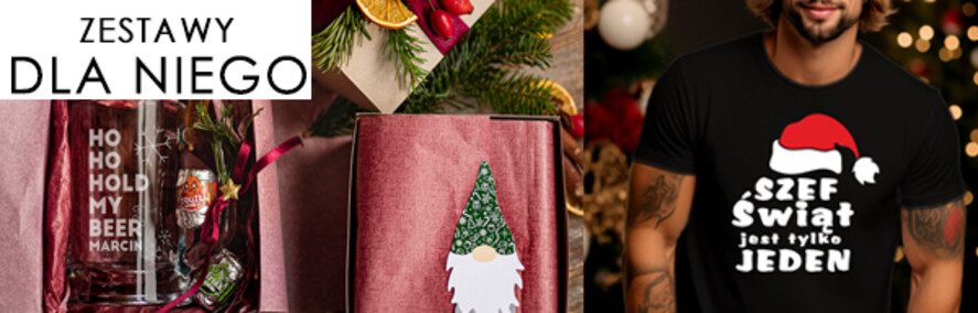 prezenty dla niej Zestawy z Koszulką  Prezent dla Niej Świąteczna Koszulka ze złotym napisem, pomysl na prezent dla mamy pod choinkę zestaw z koszulką , prezent na święta dla dziewczyny Koszulka T Shirt Damski w  Zestawie Prezentowy dla żony4