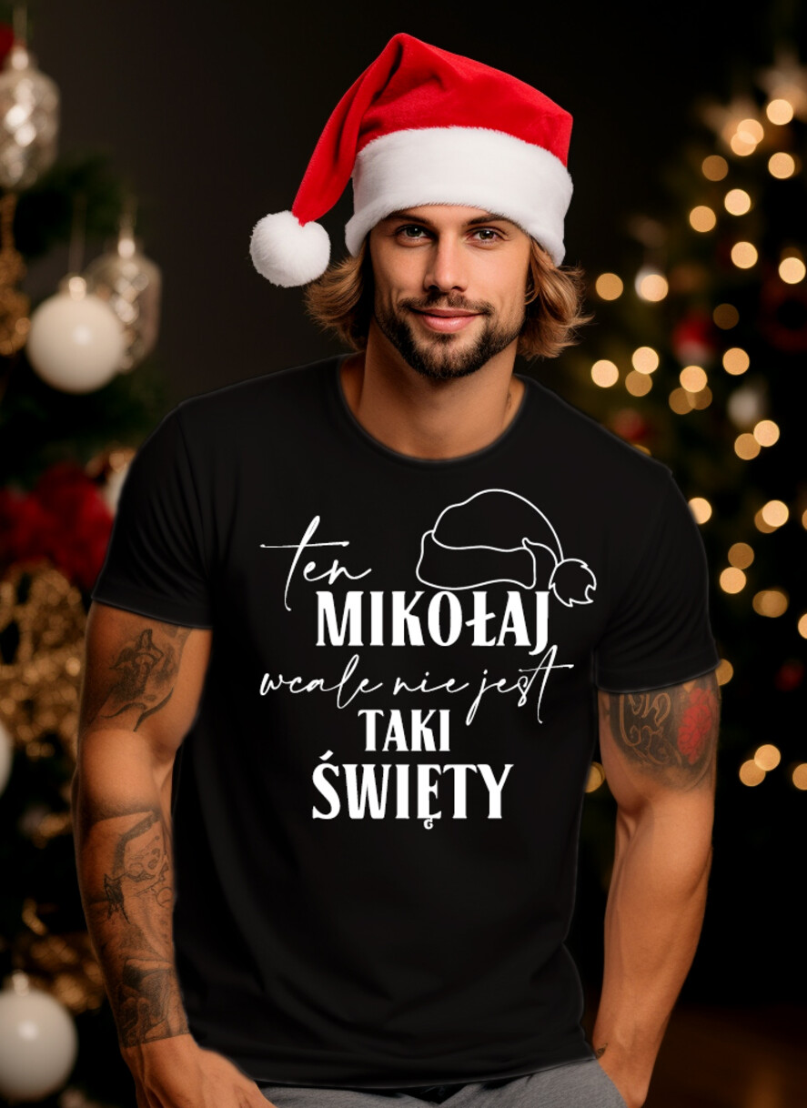 prezenty dla niego świąteczne - pod choinkę śmieszne koszulki na prezent dla chłopaka pod choinkę, Tshirt koszulka na prezent bożonarodzeniowy dla niego, pomysł na prezent dla męża koszulka  T- Shirt z napisem, kreatywny świąteczny prezent dla dziadka - koszulka z napisem0