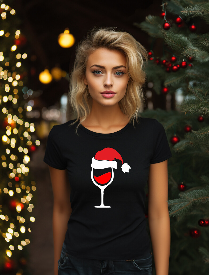 prezenty dla niej świateczne śmieszne koszulki na prezent dla dziewczyny, śmieszna koszulka na prezent dla mamy, pomysł na prezent dla dziewczyny koszulka z napisem, kreatywny prezent dla babci - koszulka damska z napisem świątecznym0