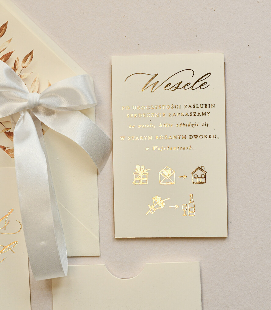 Zaproszenia ślubne z perełkami / tłoczeniem zaproszenia ślubne z perełkami w etui, minimalistyczne zaproszenie na ślub z perełki 5