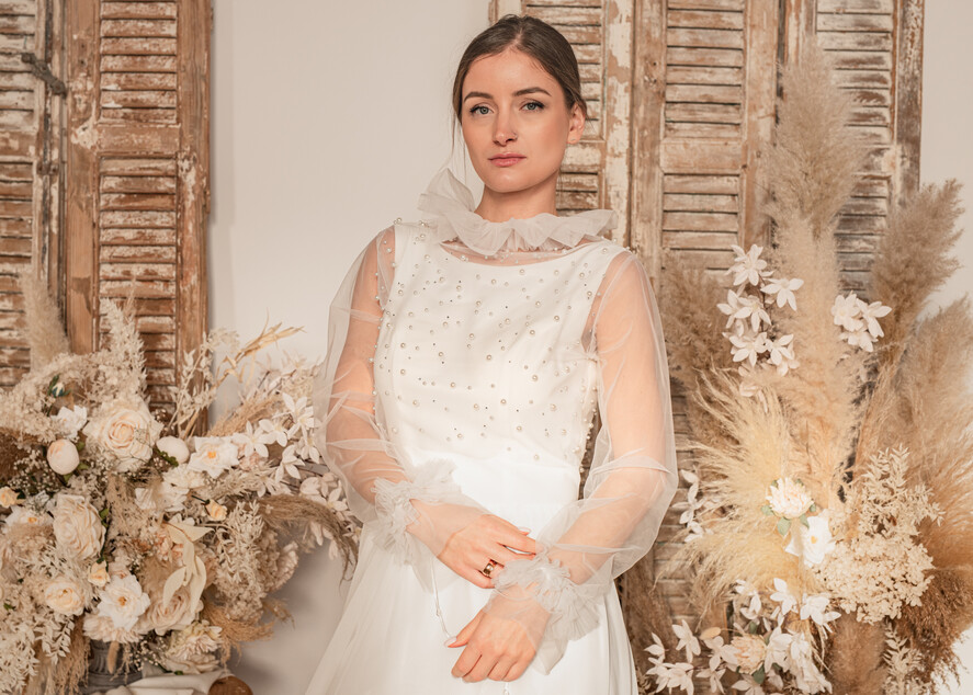 Panna Młoda Bolerka bolerka, narzutki, sweterki slubne bolerko z koralikami, przezroczyste bolerko ślubne z koralikami, bolerko do sukni ślubnej, ślubne narzutka z koralikami 10