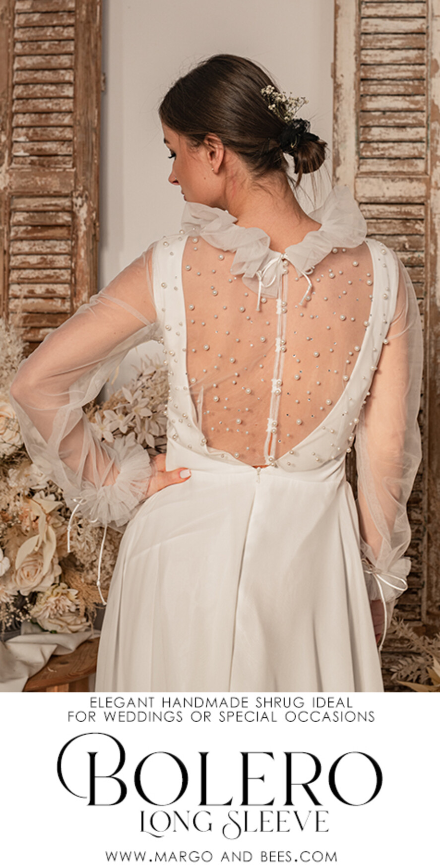 Panna Młoda Bolerka bolerka, narzutki, sweterki slubne bolerko z koralikami, przezroczyste bolerko ślubne z koralikami, bolerko do sukni ślubnej, ślubne narzutka z koralikami 9