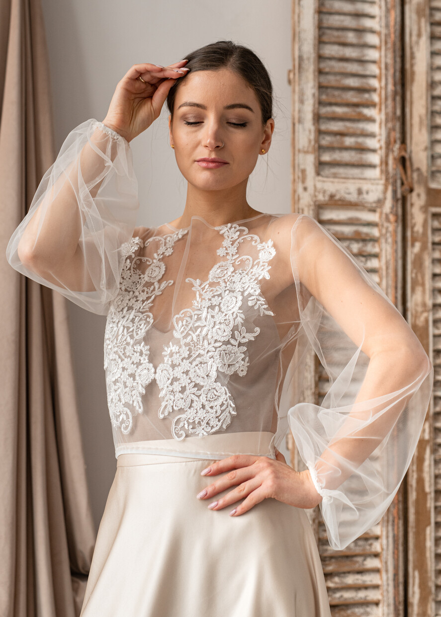 Panna Młoda Bolerka bolerka, narzutki, sweterki śliczne bolerko ślubne z koronką, koronkowe bolerko do sukni ślubnej, delikatne bolerko ślubne, koronkowa narzutka ślubne 11