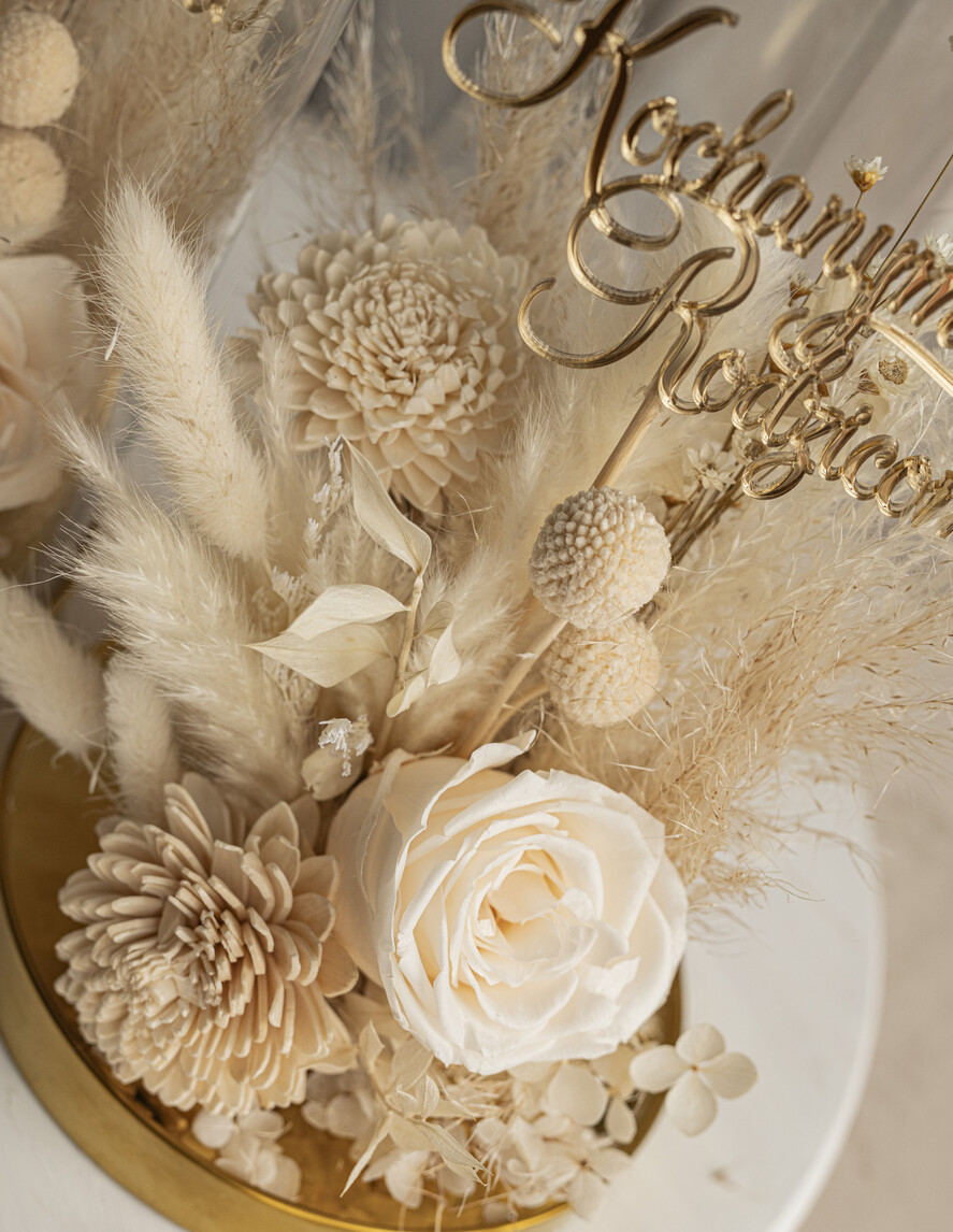 Prezenty, Podziękowania dla Rodziców Kompozycje Kwiatowe / Flowerboxy ślubne podziekowania dla rodzicow prezent dla mamy i taty na wesele kwiaty w kopule kompozycja z kwiatów suszonych pomysł na prezent dla rodziców, wieczne róże5