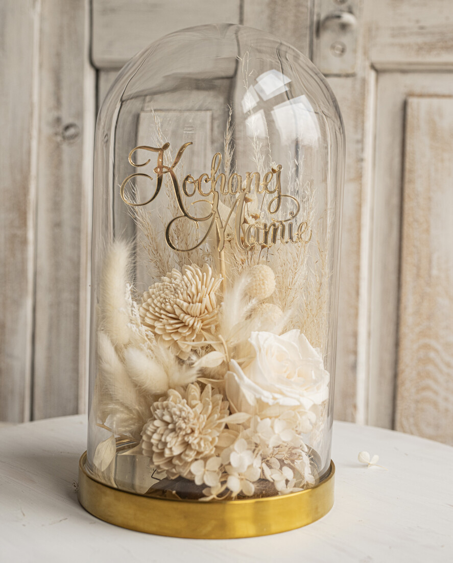 Prezenty, Podziękowania dla Rodziców Kompozycje Kwiatowe / Flowerboxy ślubne podziekowania dla rodzicow prezent dla mamy i taty na wesele kwiaty w kopule kompozycja z kwiatów suszonych pomysł na prezent dla rodziców, wieczne róże22