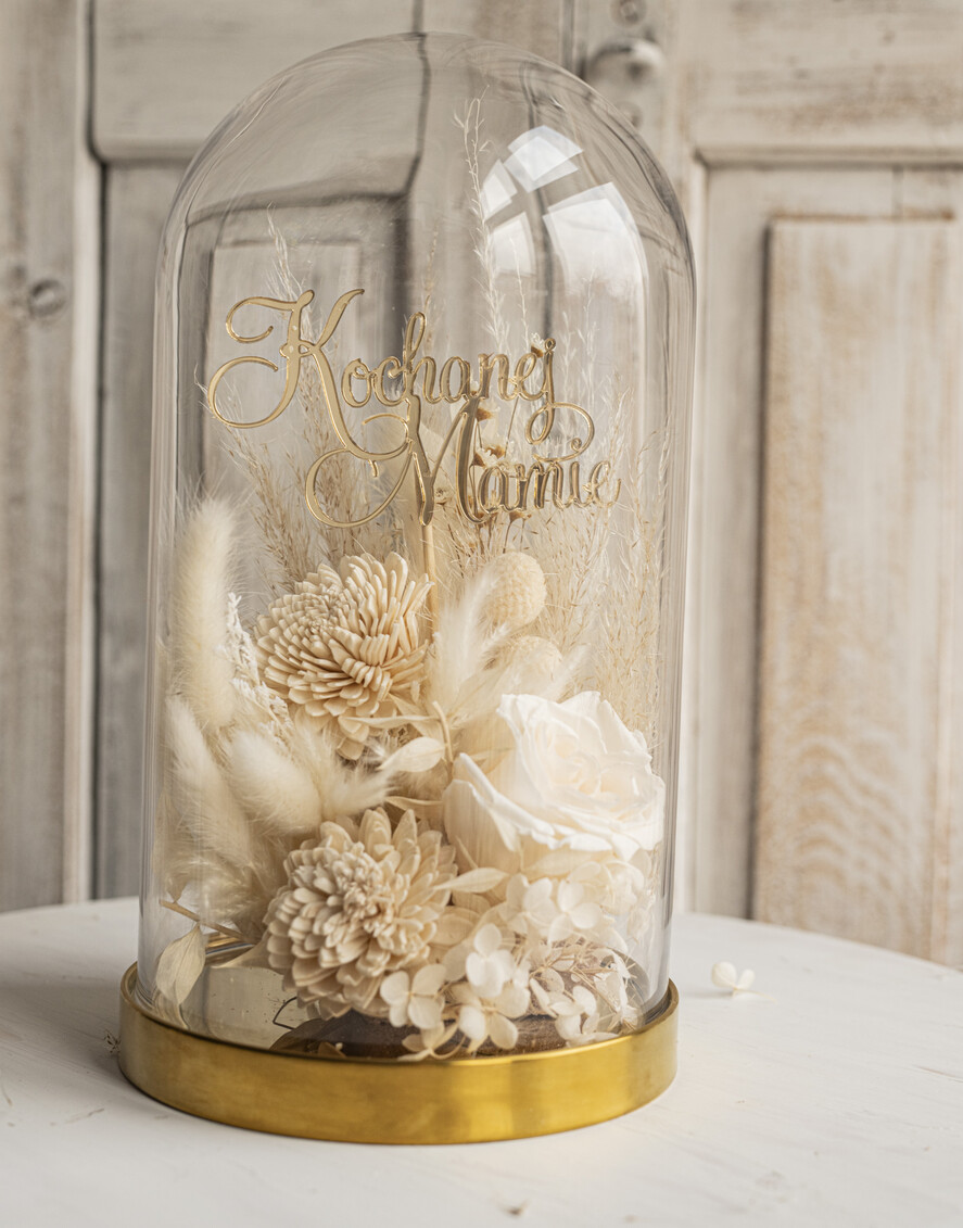 Prezenty, Podziękowania dla Rodziców Kompozycje Kwiatowe / Flowerboxy ślubne podziekowania dla rodzicow prezent dla mamy i taty na wesele kwiaty w kopule kompozycja z kwiatów suszonych pomysł na prezent dla rodziców, wieczne róże23