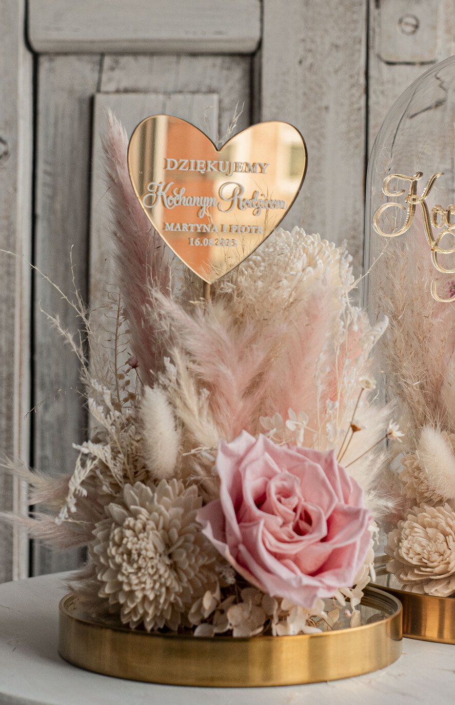 Prezenty, Podziękowania dla Rodziców Kompozycje Kwiatowe / Flowerboxy ślubne podziekowania dla rodzicow prezent dla mamy i taty na wesele kwiaty w kopule kompozycja z kwiatów suszonych pomysł na prezent dla rodziców, wieczne róże10