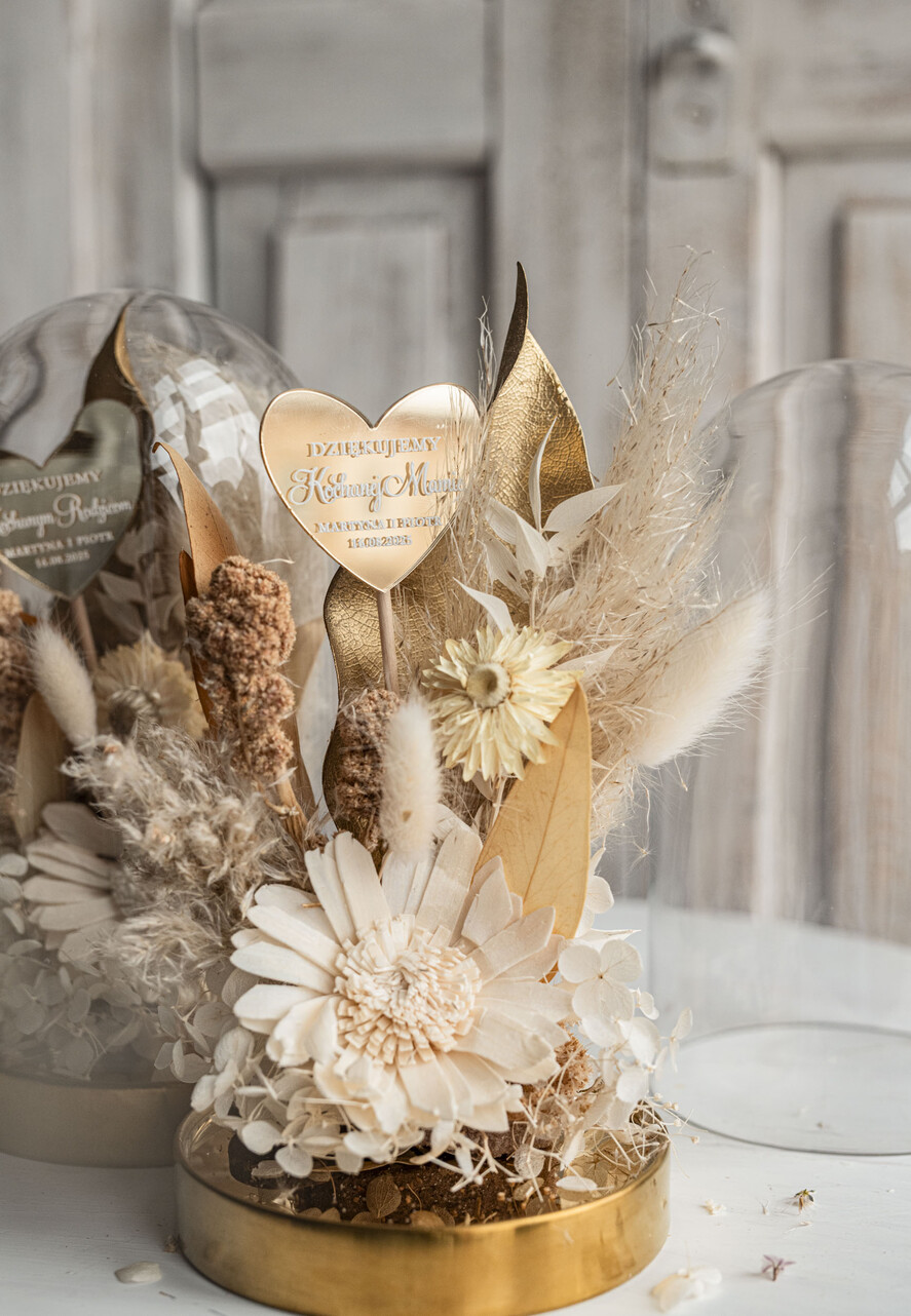 Prezenty, Podziękowania dla Rodziców Kompozycje Kwiatowe / Flowerboxy ślubne podziekowania dla rodzicow prezent dla mamy i taty na wesele kwiaty w kopule kompozycja z kwiatów suszonych pomysł na prezent dla rodziców, wieczne róże10