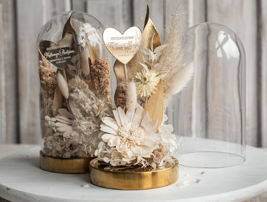 Prezenty, Podziękowania dla Rodziców Kompozycje Kwiatowe / Flowerboxy ślubne podziekowania dla rodzicow prezent dla mamy i taty na wesele kwiaty w kopule kompozycja z kwiatów suszonych pomysł na prezent dla rodziców, wieczne róże2