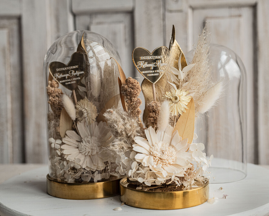 Prezenty, Podziękowania dla Rodziców Kompozycje Kwiatowe / Flowerboxy ślubne podziekowania dla rodzicow prezent dla mamy i taty na wesele kwiaty w kopule kompozycja z kwiatów suszonych pomysł na prezent dla rodziców, wieczne róże7