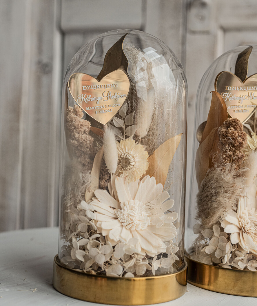 Prezenty, Podziękowania dla Rodziców Kompozycje Kwiatowe / Flowerboxy ślubne podziekowania dla rodzicow prezent dla mamy i taty na wesele kwiaty w kopule kompozycja z kwiatów suszonych pomysł na prezent dla rodziców, wieczne róże5