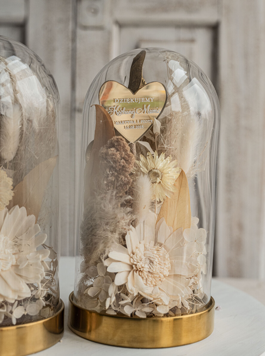 Prezenty, Podziękowania dla Rodziców Kompozycje Kwiatowe / Flowerboxy ślubne podziekowania dla rodzicow prezent dla mamy i taty na wesele kwiaty w kopule kompozycja z kwiatów suszonych pomysł na prezent dla rodziców, wieczne róże3