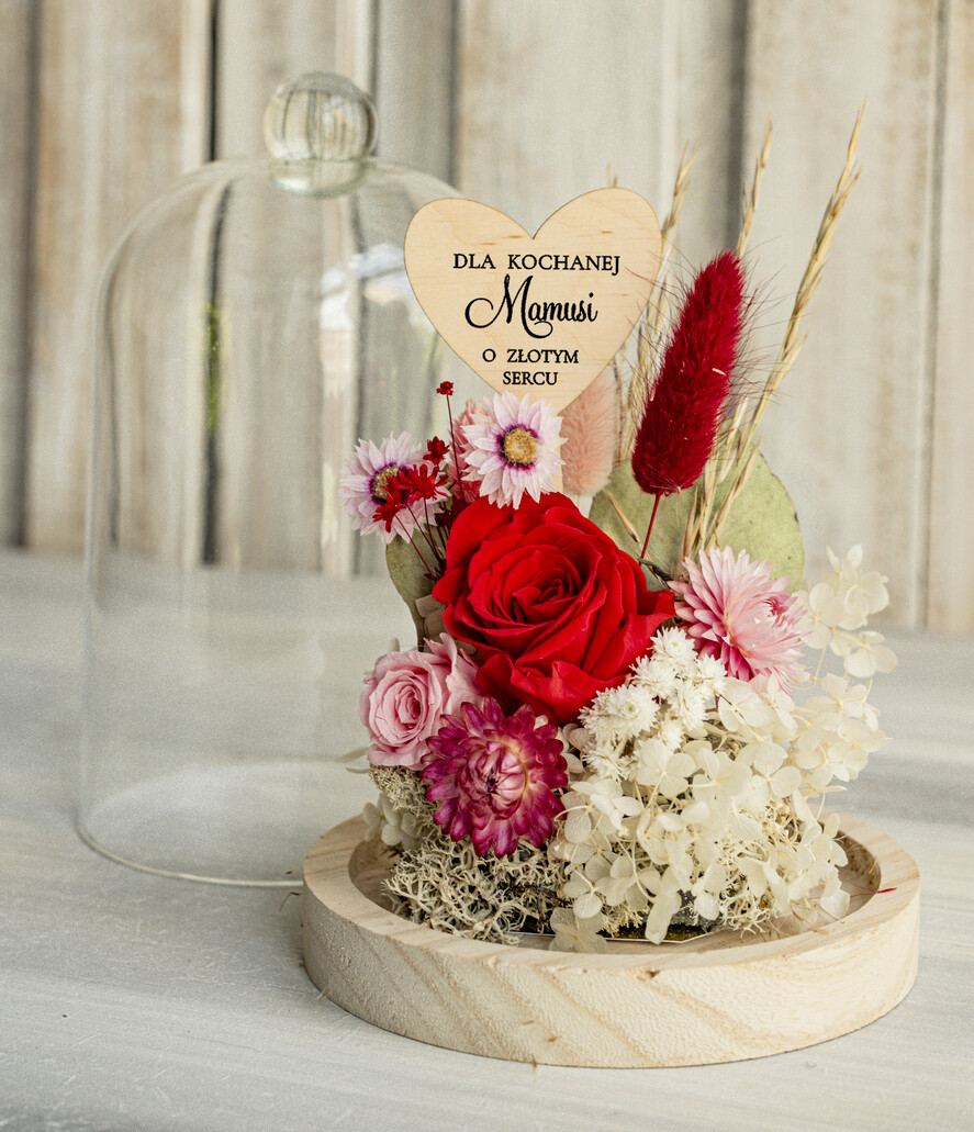 Prezenty dla Mamy kwiaty flowerboxy prezent na dzień Mamy, prezent dla mamy flowerbox z suszonych kwiatów, suszone kwiaty w szkle, pomysł na prezent z okazji dnia mamy4