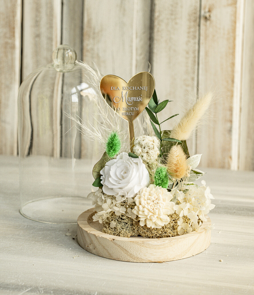Prezenty dla Mamy flowerboxy, box ze słodyczami  prezent na dzień Mamy, prezent dla mamy flowerbox z suszonych kwiatów, suszone kwiaty w szkle, pomysł na prezent z okazji dnia mamy1