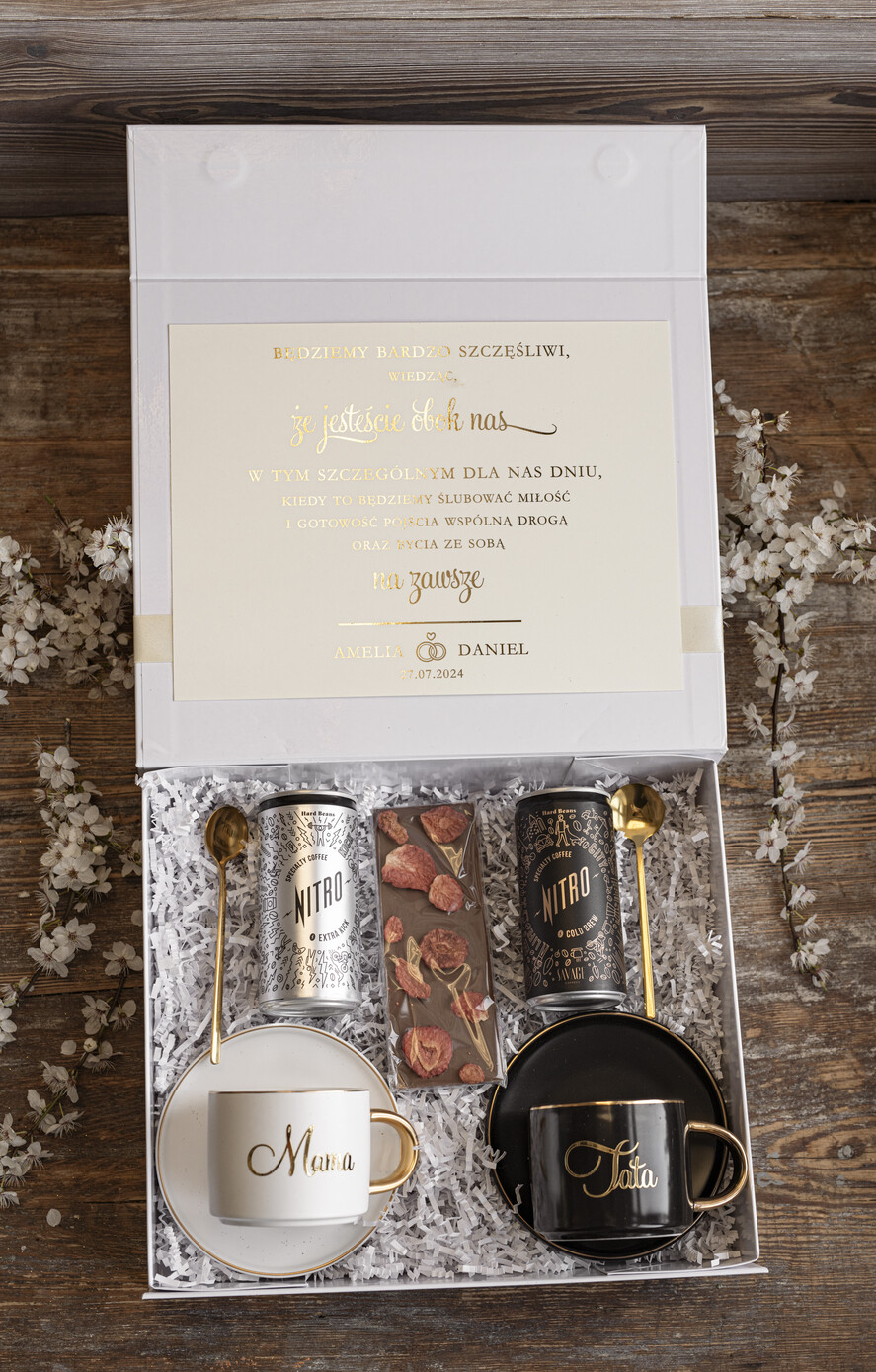 Zaproszenia dla Rodziców  zaproszenie dla Rodziców box prezentowy box prezentowy jako zaproszenie dla Rodziców, prezent i zaproszenie na ślub dla Rodziców, filiżanki dla Mamy i Taty, elegancki prezent dla Rodziców2