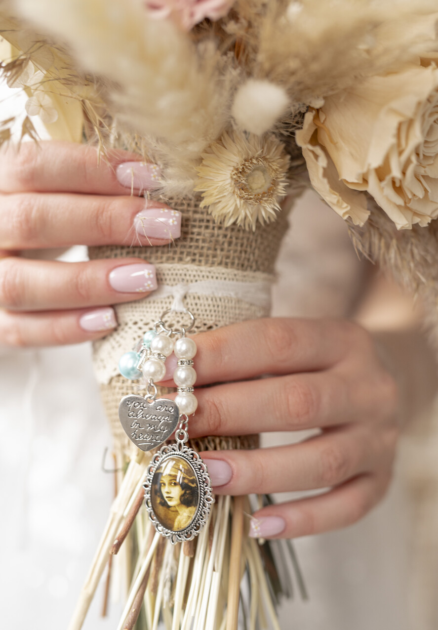 Medalion do bukietu ślubnego medalik Medalion ślubny do bukietu zdjęcie portret na pamiątkę wisiorek, Medalion do bukietu ślubnego ze zdjęciem6