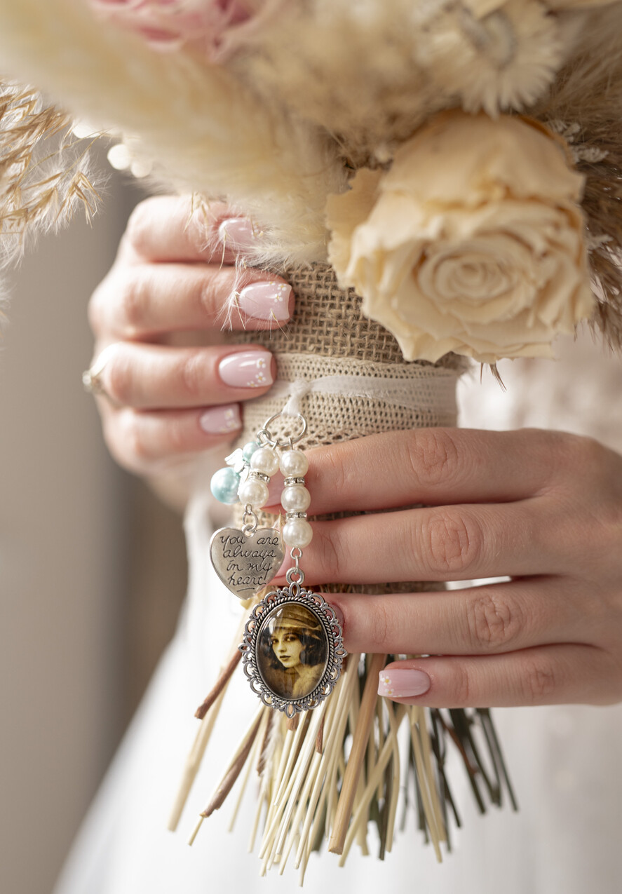 Medalion do bukietu ślubnego medalik Medalion ślubny do bukietu zdjęcie portret na pamiątkę wisiorek, Medalion do bukietu ślubnego ze zdjęciem8