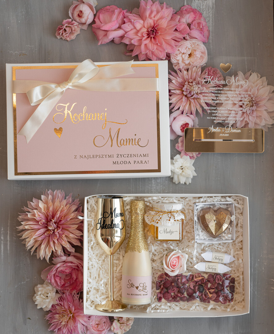Prezenty, Podziękowania dla Mamy  zestawy do szampana Podziękowanie Dla Mamy na weselu Szampanówka Mama Idealna, Fajne Pomysły Na Podziękowanie Dla Mamy, prezent dla Mamy od Pary Młodej 0