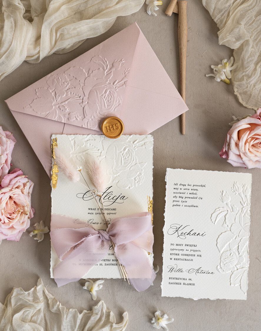 Zaproszenia na Komunię  dziewczynka  Różowe zaproszenia komunijne z dmuszkiem dla dziewczynki, zaproszenia na komunię ze wstążką, złote zaproszenia na komunię, zaproszenia na Pierwszą Komunię5