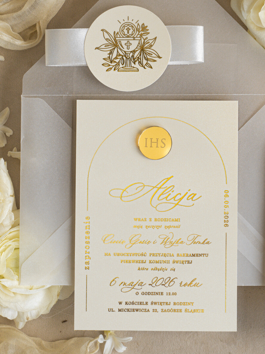 Zaproszenia na Komunię dla Dziewczynki dziewczynka  delikatne zaproszenie Komunijne, eleganckie zaproszenia na Komunię , Złote Zaproszenia na Komunię dla dziewczynki, zaproszenia Komunijne ze złotymi literami11