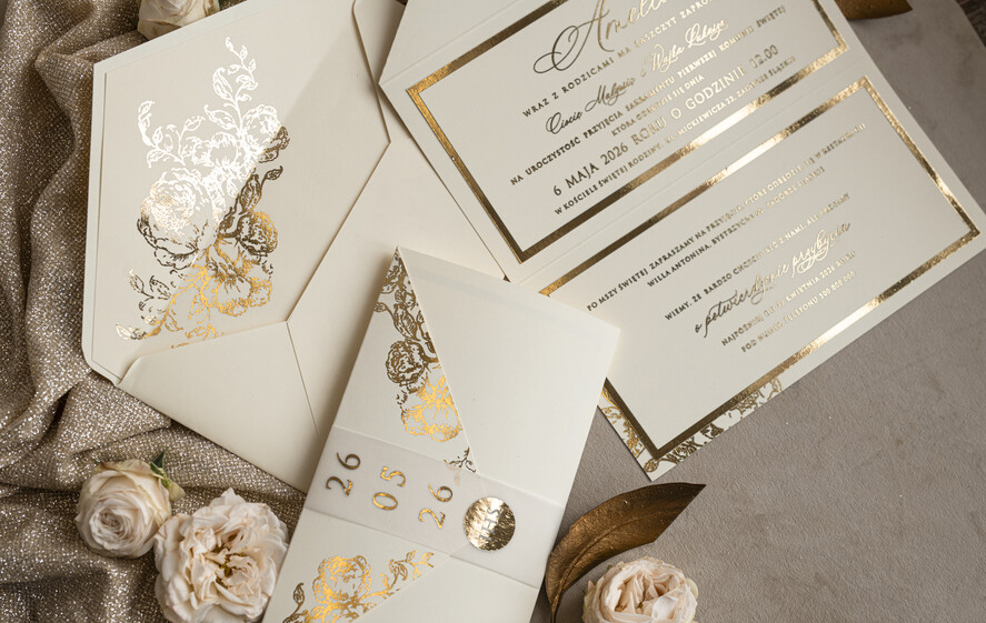 Zaproszenia na Komunię  dziewczynka  Nowoczesne zaproszenia na Komunię, Złote Zaproszenia na Komunię dla dziewczynki, Eleganckie zaproszenia Komunijne ze złotymi literami16