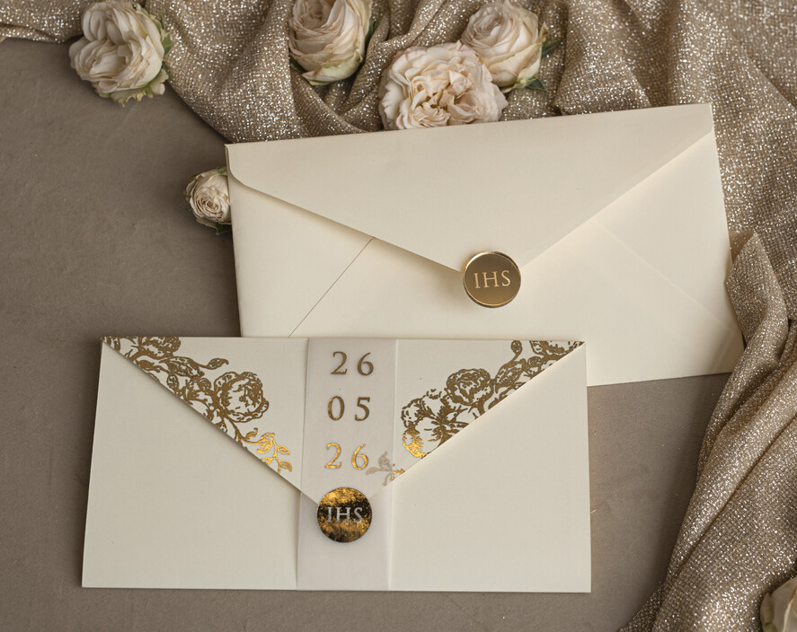 Zaproszenia na Komunię  dziewczynka  Nowoczesne zaproszenia na Komunię, Złote Zaproszenia na Komunię dla dziewczynki, Eleganckie zaproszenia Komunijne ze złotymi literami3