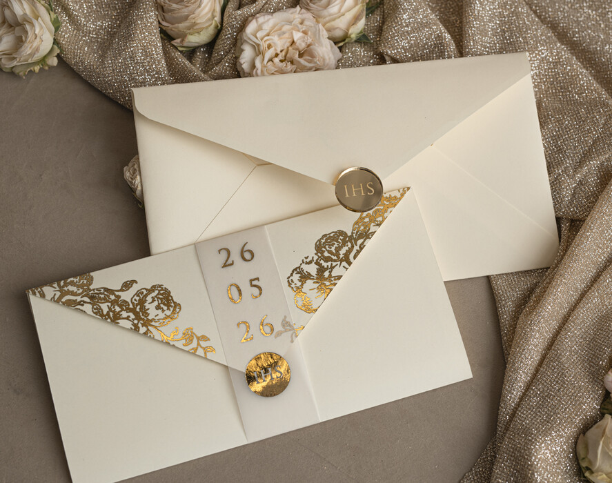 Zaproszenia na Komunię  dziewczynka  Nowoczesne zaproszenia na Komunię, Złote Zaproszenia na Komunię dla dziewczynki, Eleganckie zaproszenia Komunijne ze złotymi literami4