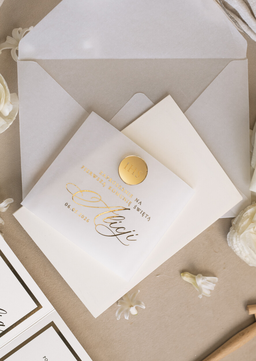 Zaproszenia na Komunię dla Dziewczynki dziewczynka  Złote Zaproszenia Komunijne Dla Dziewczynki, Zaproszenia Na Pierwszą Komunię ,Złote Zaproszenie Na Komunię, Składane złote zaproszenia komunijne3