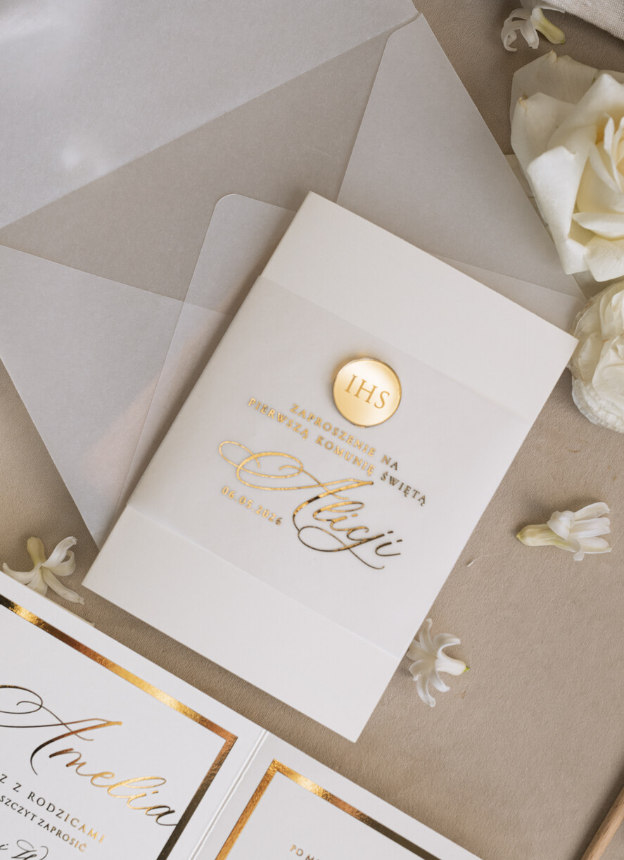 Zaproszenia na Komunię dla Dziewczynki dziewczynka  Złote Zaproszenia Komunijne Dla Dziewczynki, Zaproszenia Na Pierwszą Komunię ,Złote Zaproszenie Na Komunię, Składane złote zaproszenia komunijne7