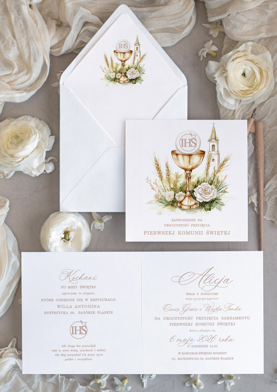 Zaproszenia na Komunię dla Dziewczynki dziewczynka  Nowoczesne zaproszenia na komunię dla dziewczynki Eleganckie zaproszenia komunijne personalizowane Zaproszenia komunijne personalizowane dla dziewczynki1