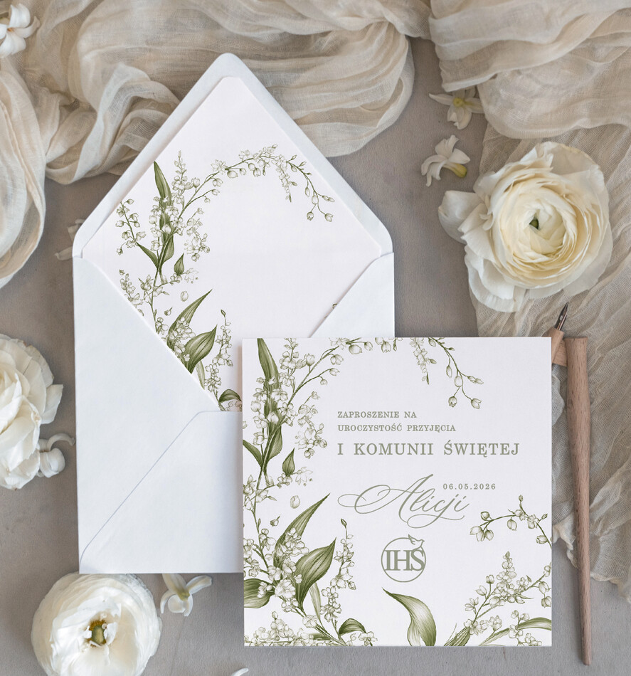 Zaproszenia na Komunię  dziewczynka  personalizowane zaproszenie Komunijne proste zaproszenia na komunię dla dziewczynki nowoczesne zaproszenia na komunię zaproszenia na komunię świętą 0