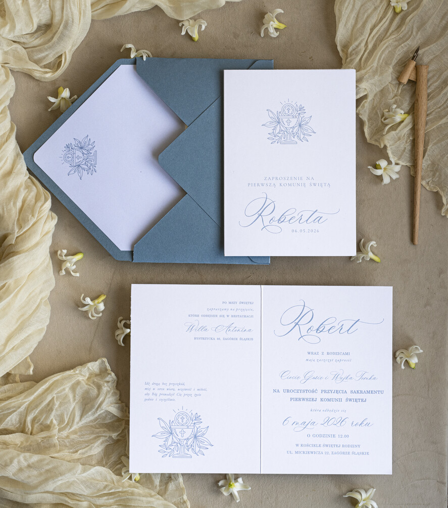 Zaproszenia na Komunię dla Chłopca chłopiec niebieskie personalizowane zaproszenia Komunijne proste zaproszenie na komunię dla chłopca zaproszenia na komunię ze sznurkiem zaproszenia na komunię świetą 2