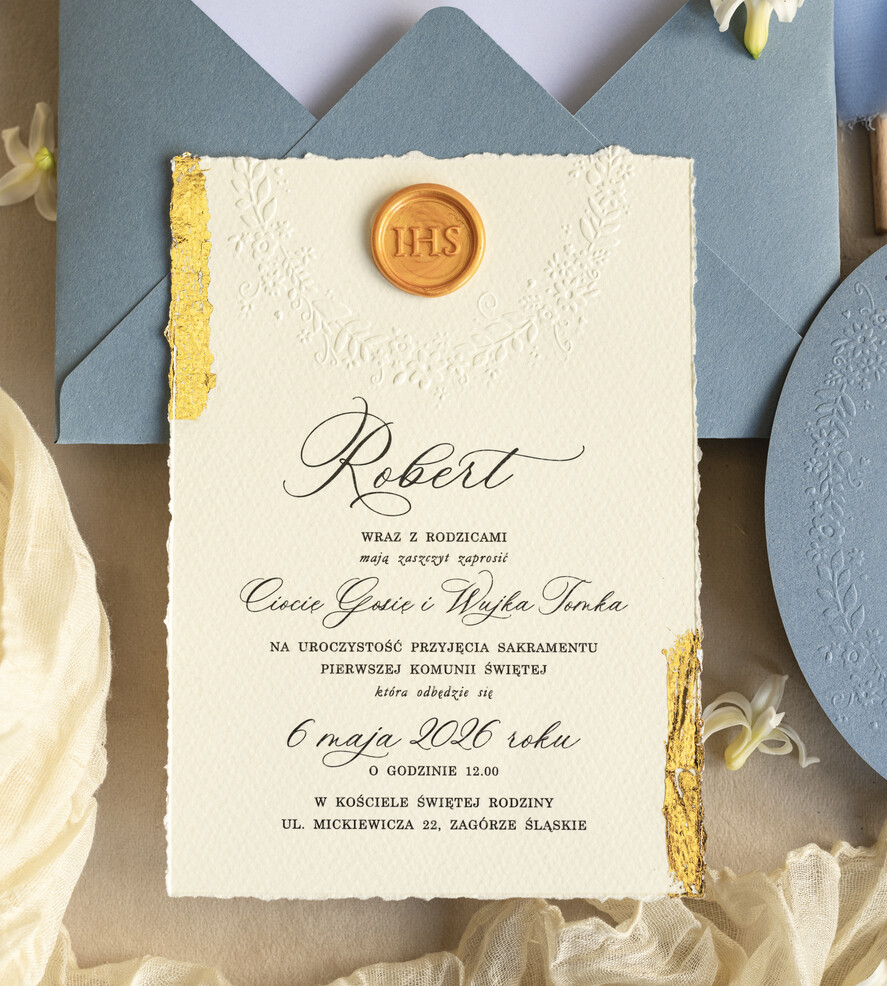 Zaproszenia na Komunię dla Chłopca chłopiec zaproszenia na Komunię dla chłopca, eleganckie zaproszenia komunijne,  tłoczone chłopięce zaproszenia komunijne6