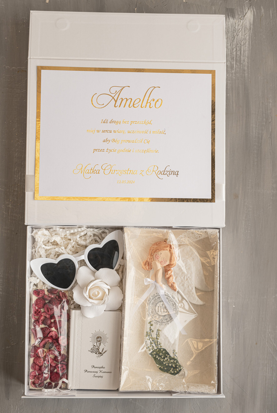 Pamiątki Prezenty na komunię  boxy prezentowe Ręcznie robiony aniołek na Komunię Świętą, wyjątkowa pamiątka Pierwszej Komunii Świętej, prezent na Pierwszą Komunię Świętą dla dziewczynki 5