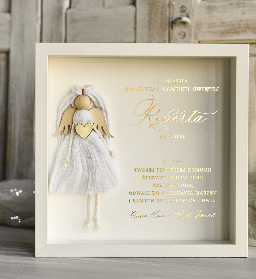 Pamiątki Prezenty na komunię  pamiątki na komunie  Pamiątka Pierwszej Komunii orbrazek z życzeniami Personalizowane pudełko na Prezent5