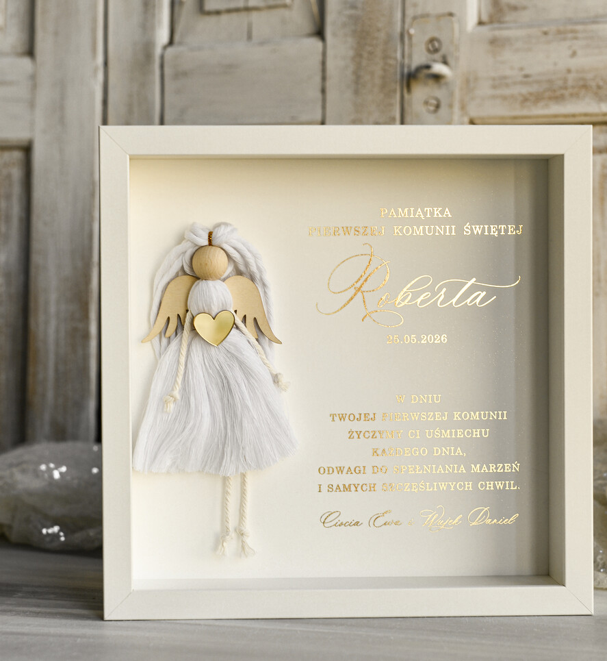 Pamiątki Prezenty na komunię  pamiątki na komunie  Pamiątka Pierwszej Komunii orbrazek z życzeniami Personalizowane pudełko na Prezent6