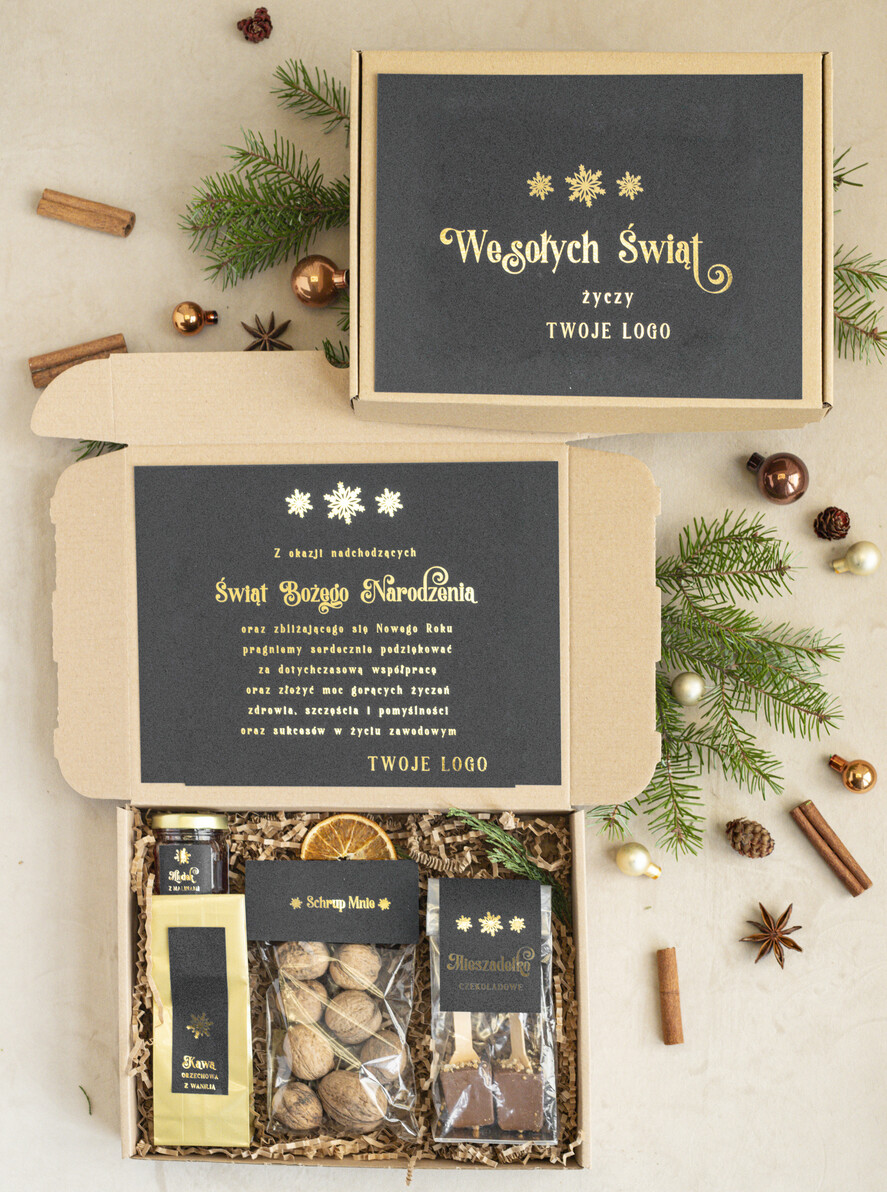 Prezenty oferta dla Firm mini zestawy  upominki świąteczne dla klientów z logo firmy Mini boxy prezentowe biznesowe Upominki 0