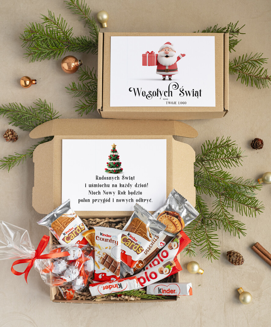 Prezenty oferta dla Firm mini zestawy  upominki dla najmłodszych z logo firmy Małe boxy prezentowe zestawy ze słodyczami 0