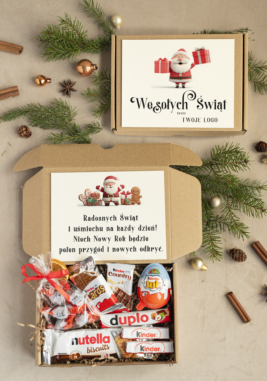 Prezenty oferta dla Firm mini zestawy  upominki dla najmłodszych z logo firmy Małe boxy prezentowe zestawy ze słodyczami 0