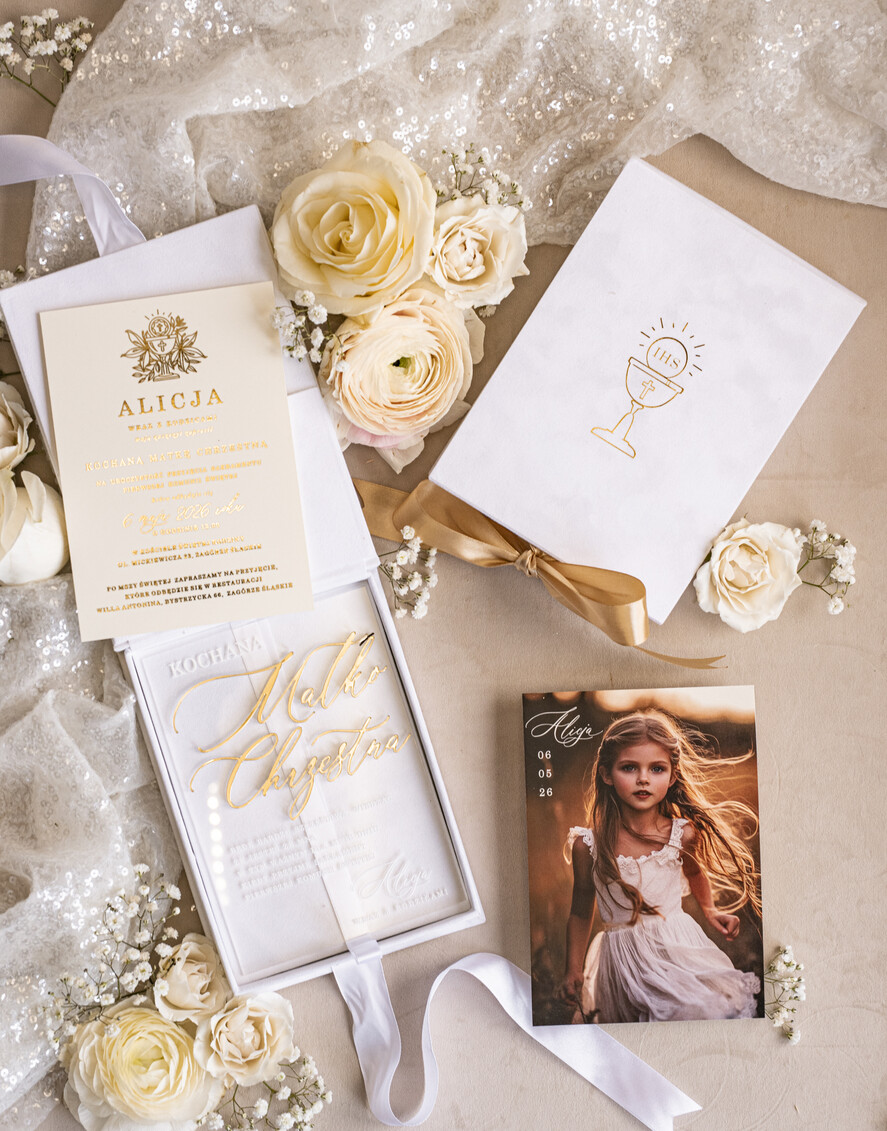 Zaproszenia na Komunię  Dla Chrzestnych i Dziadków Eleganckie zaproszenia na Pierwszą komunię dla Matki Chrzestnej, wyjątkowe zaproszenia na komunię dla Rodziców  chrzestnych, Zaproszenie Vip dla Baci i Dziadka15