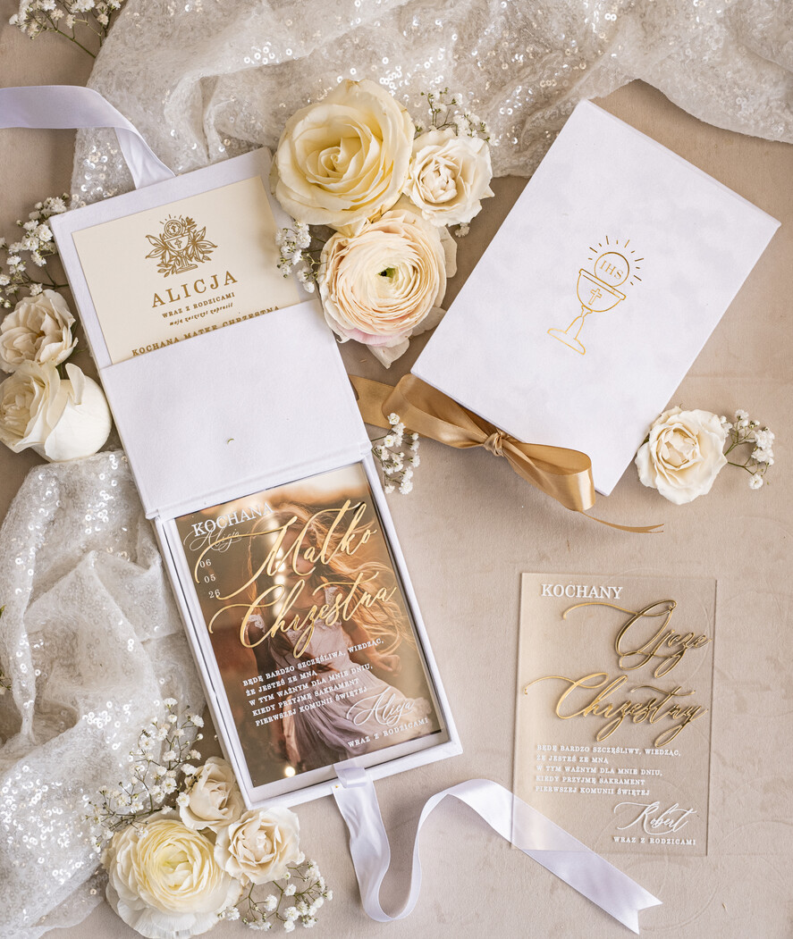 Zaproszenia na Komunię  Dla Chrzestnych i Dziadków Eleganckie zaproszenia na Pierwszą komunię dla Matki Chrzestnej, wyjątkowe zaproszenia na komunię dla Rodziców  chrzestnych, Zaproszenie Vip dla Baci i Dziadka22