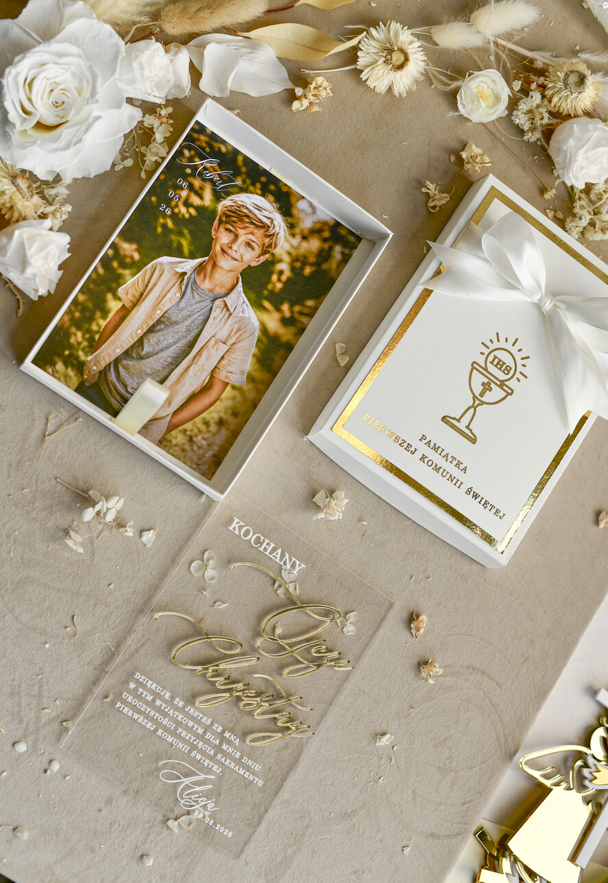 podziękowania dla najbliższych  podziękowania w pudełku  personalizowane podziękowanie dla rodziców chrzestnych, podziękowanie dla Ojca Chrzestnego ze zdjęciem 5