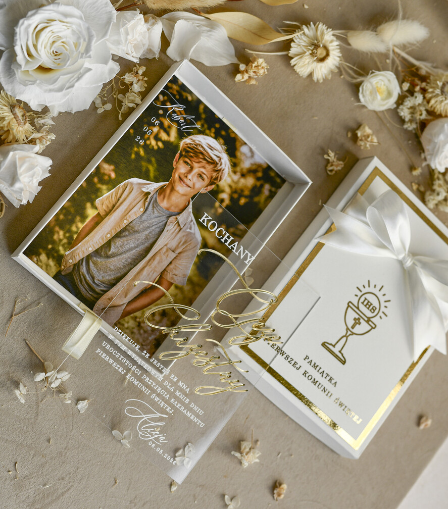 podziękowania dla najbliższych  podziękowania w pudełku  personalizowane podziękowanie dla rodziców chrzestnych, podziękowanie dla Ojca Chrzestnego ze zdjęciem 7