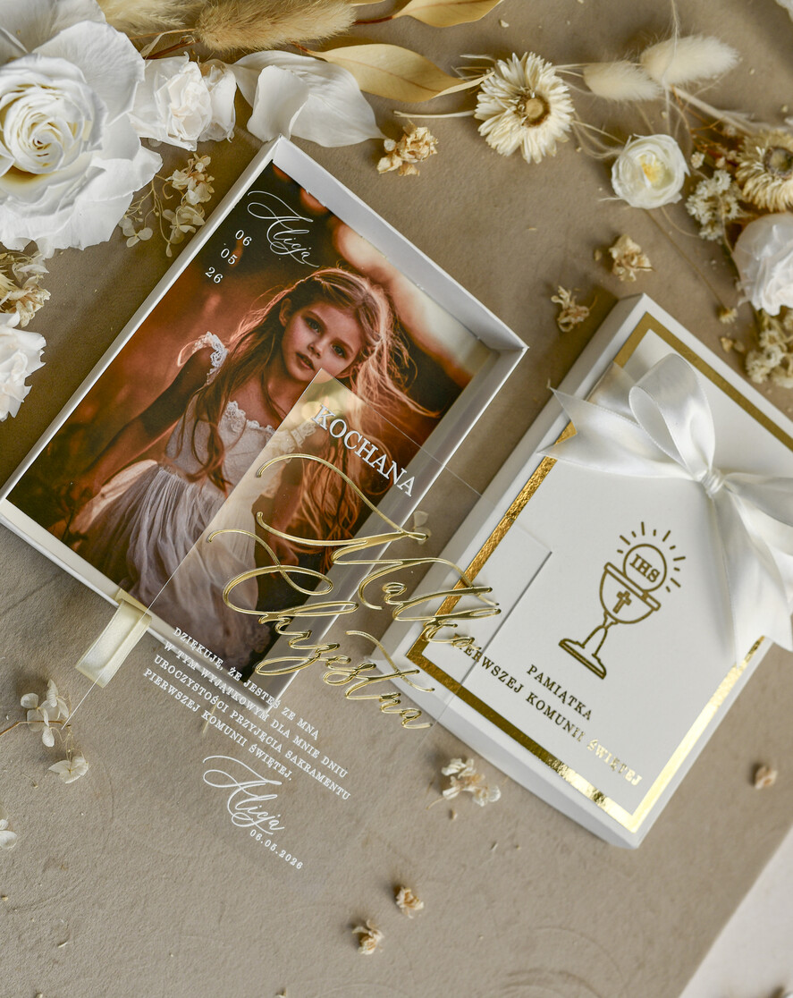 podziękowania dla najbliższych  podziękowania w pudełku  personalizowane podziękowanie dla rodziców chrzestnych, podziękowanie dla Matki Chrzestnej ze zdjęciem 3