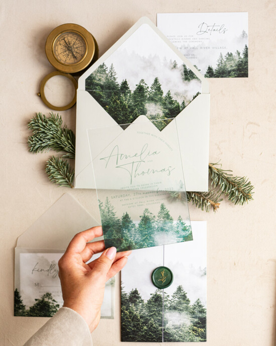 Zaproszenia ślubne dodatki  koperta z wklejką do zaproszeń ślubnych 0