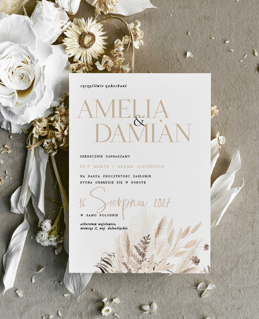 Zaproszenia ślubne tanie Tanie  Zaproszenie Ślubne jednokartkowe , Boho Zaproszenia na Ślub, Eleganckie 0