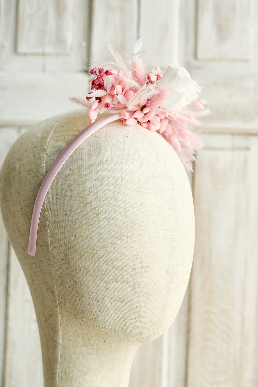 Dodatki dekoracje na komunię  wianki Wianki komunijne na opasce – lekkie, wygodne i ręcznie wykonane. Delikatne kwiaty idealnie dopełnią stylizację na Pierwszą Komunię Świętą1