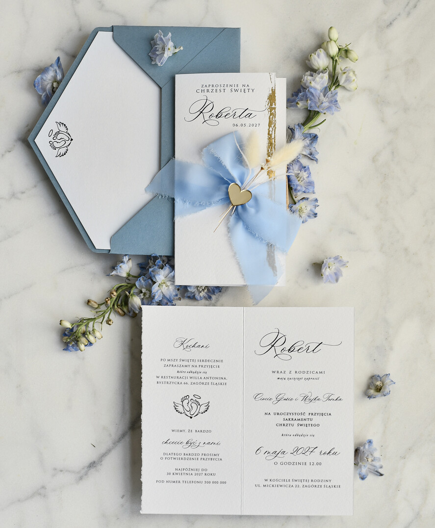 ZAPROSZENIA NA CHRZCINY dla chłopca zaproszenie na Chrzest Niebieskie Klasyczne zaproszenie na chrzciny Rwane złocone zaproszenie na roczek, zaproszenia na urodziny3