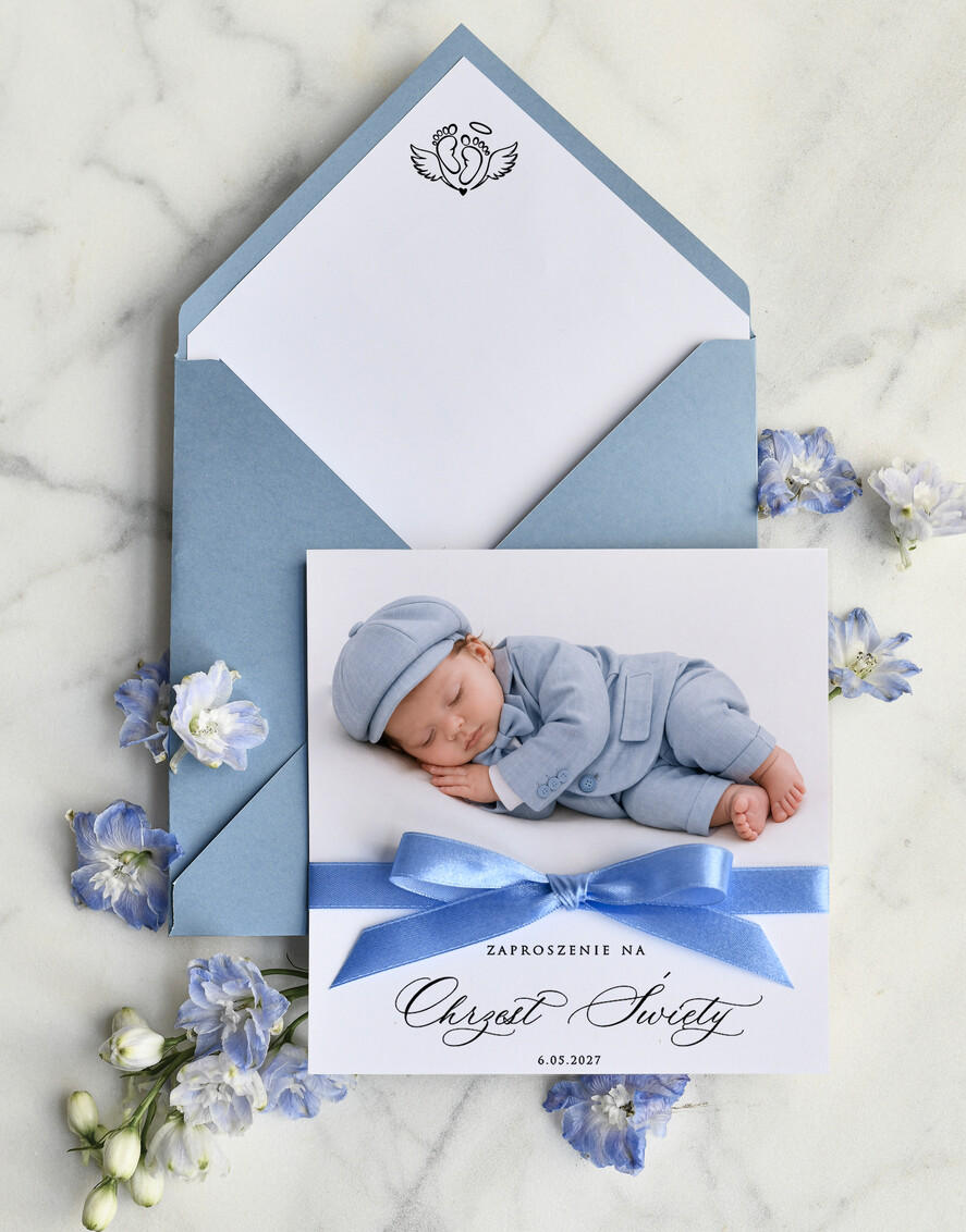 ZAPROSZENIA NA CHRZCINY dla chłopca zaproszenie na Chrzest Złote zaproszenie na chrzciny ze zdjęciem  presonalizowane1
